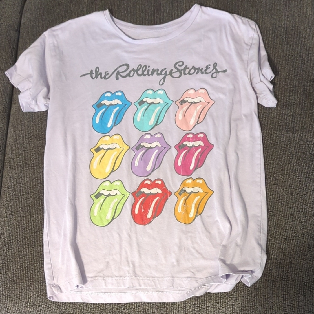 The Rolling Stones Purple and Blue Short Sleeve Tees